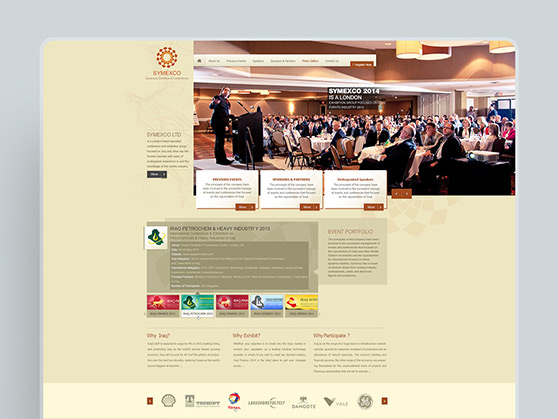 طراحی گرافیک وب، طراحی رابط کاربری و تجربی وب سایت سیمکسکو، برگزارکننده همایش ها و نمایشگاه های تخصصی مستقر در لندن